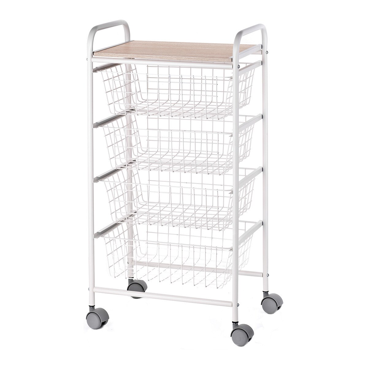 Trolley para verduras com 4 gavetas abatíveis Festa Branco-1