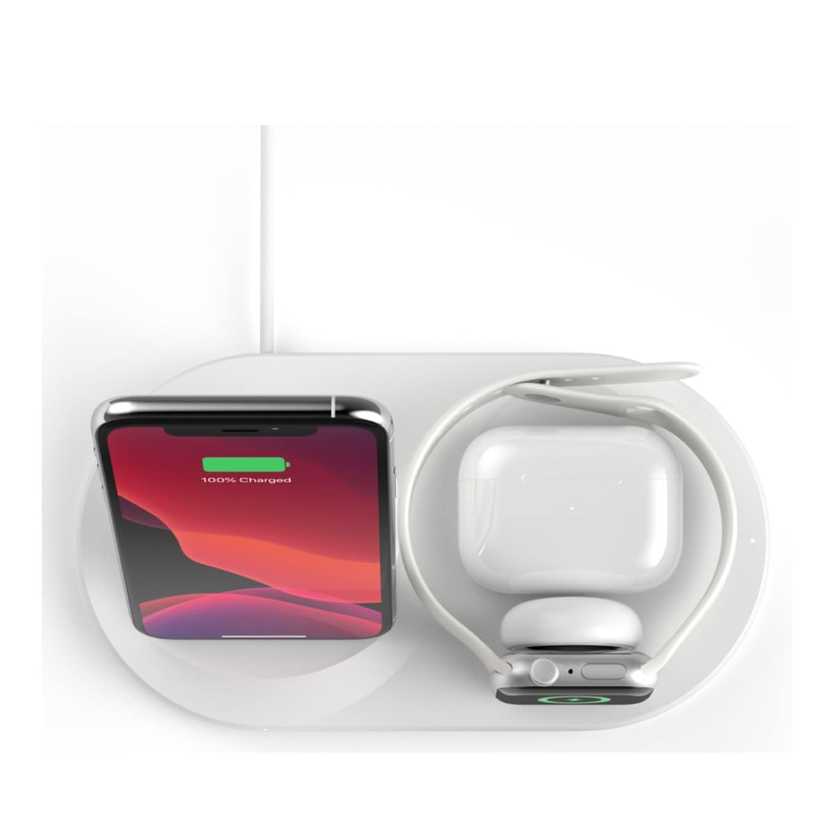 Carregador Belkin 3 em 1 para iPhone Apple Watch e AirPods, 7,5 W - Branco Branco-3