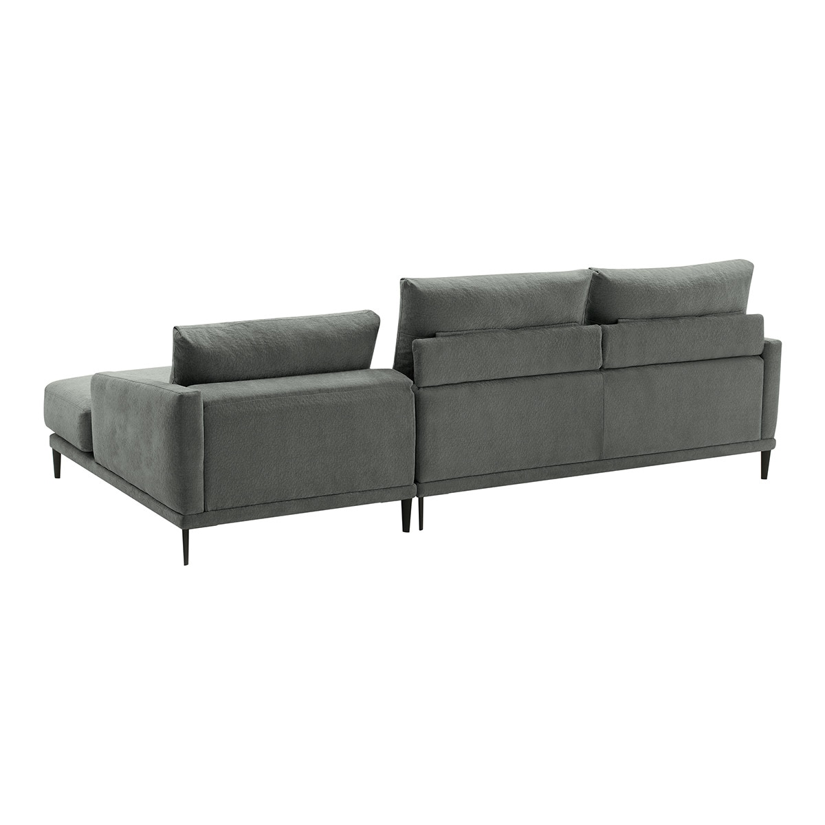 Sofá de 5 lugares com chaise longue direita Harvey Cinzento-cinza-3