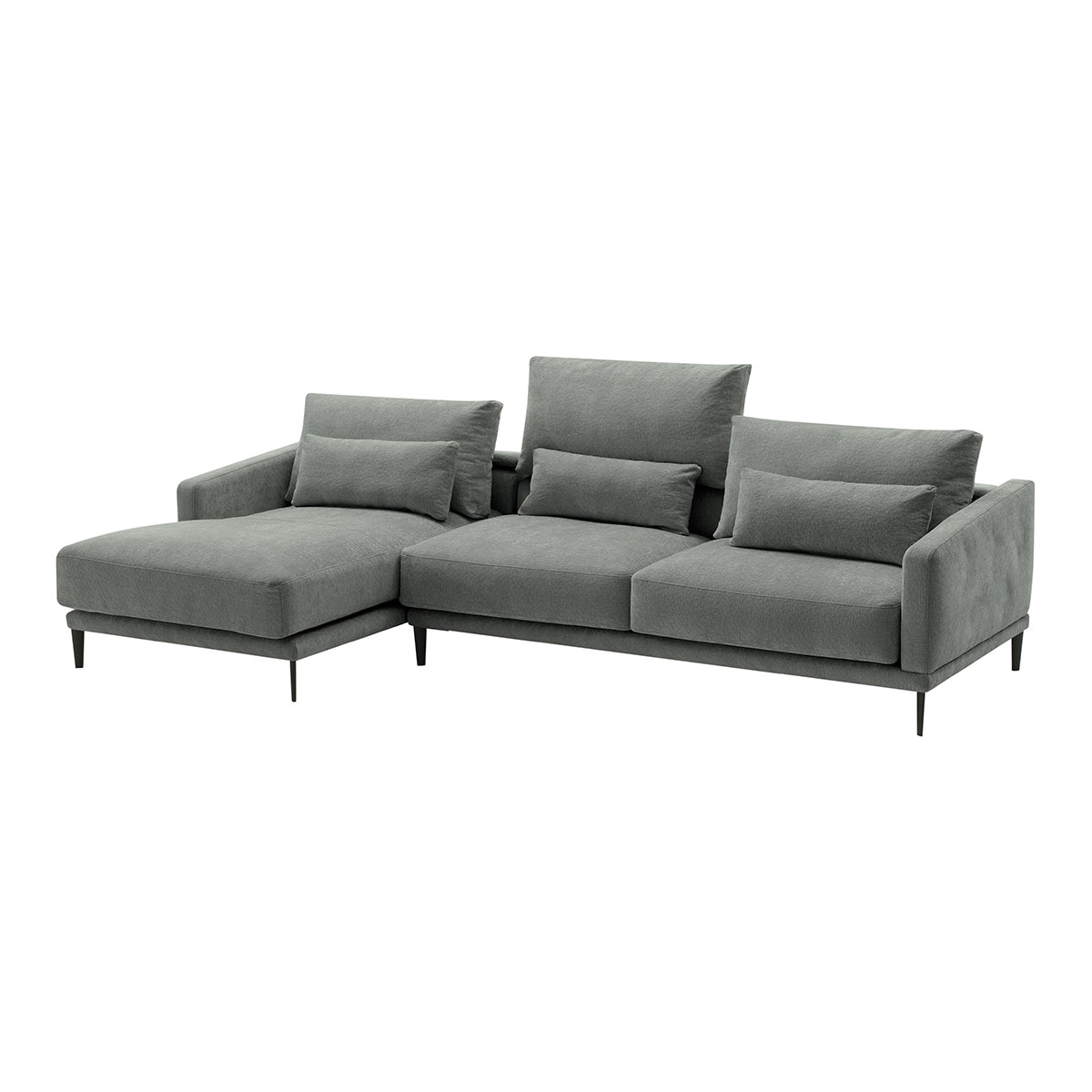 Sofá de 5 lugares com chaise longue esquerda Harvey Cinzento-cinza-2
