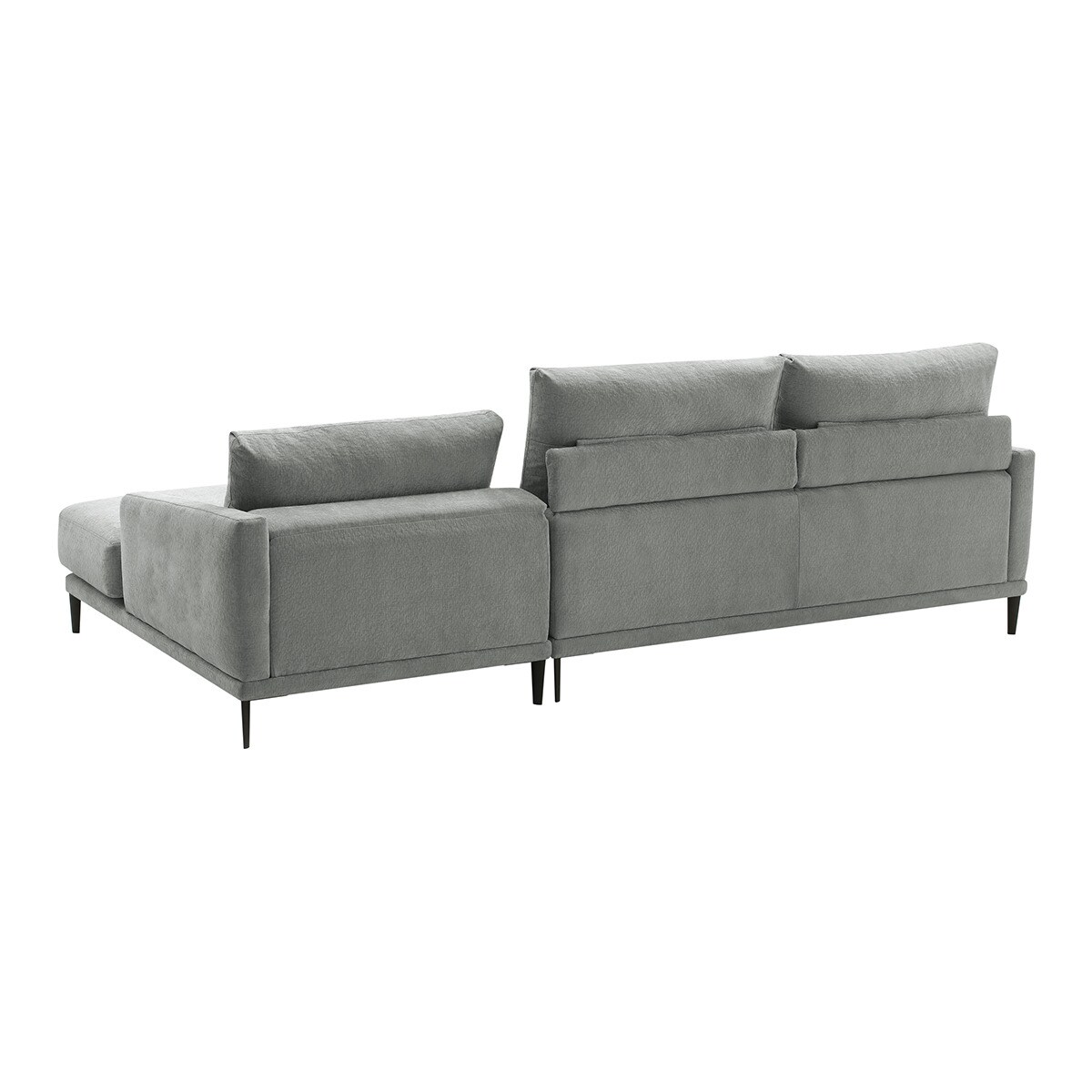 Sofá de 5 lugares com chaise longue direita Harvey Cinzento-claro-3
