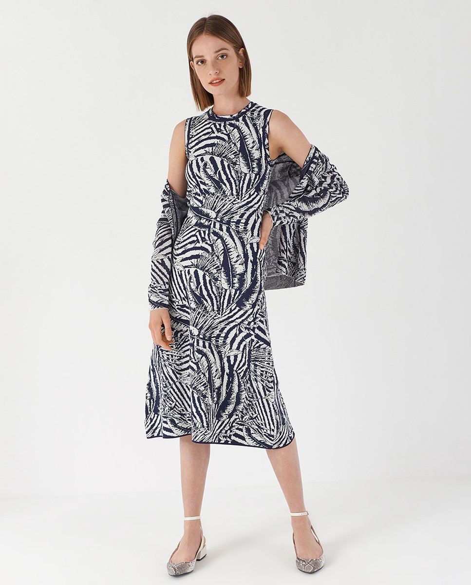 Vestido midi de punto estampado · Roberto Verino · El Corte Inglés