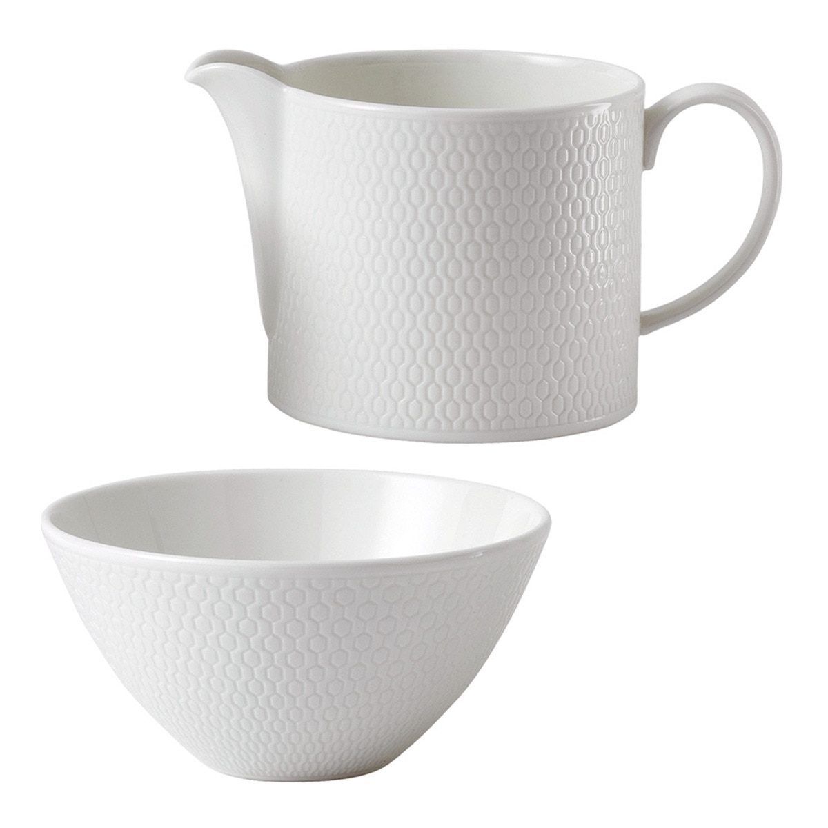 Conjunto de leiteira e açucareiro Gio Branco-1