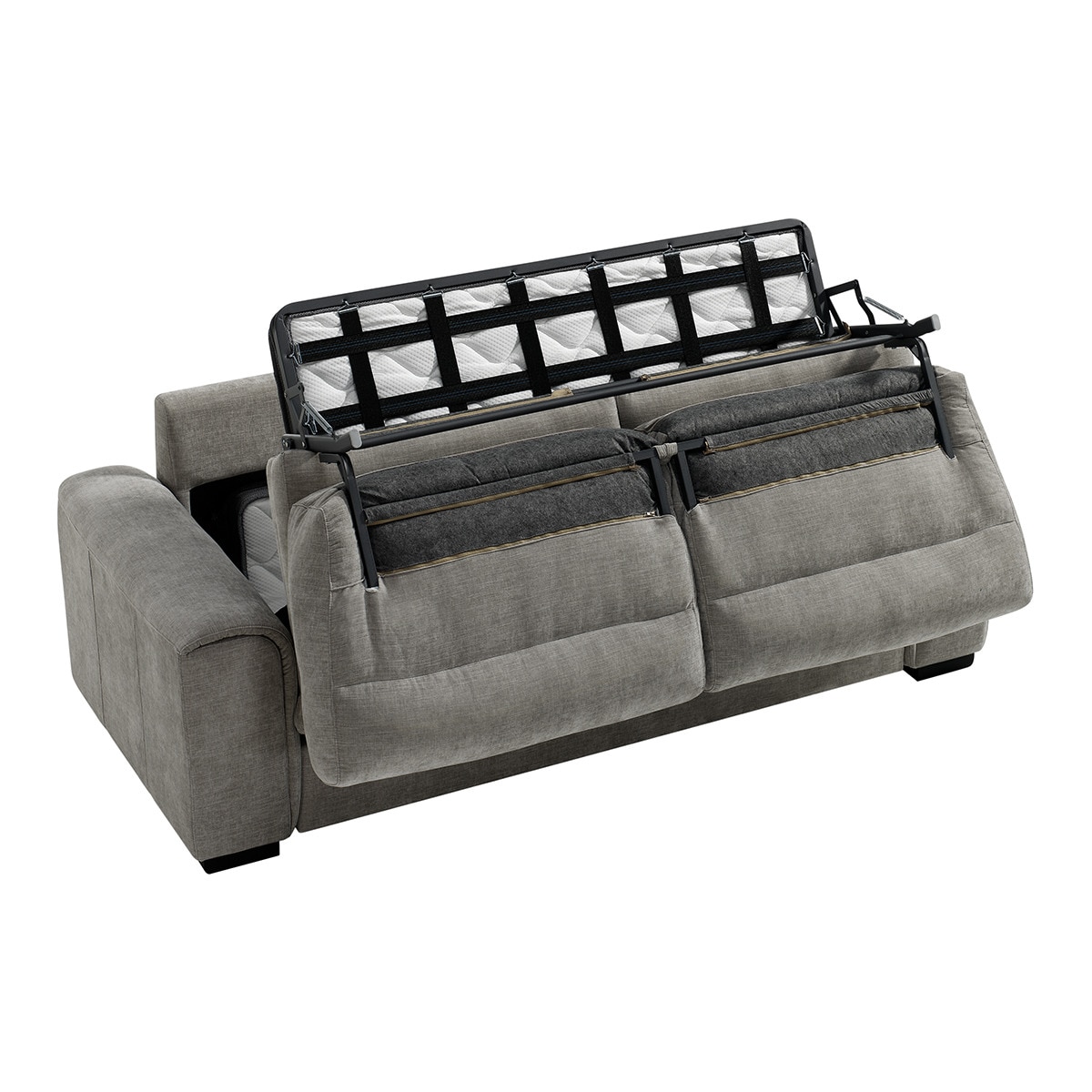 Sofá-Cama de 4 Lugares Ródano Cinzento-claro-6