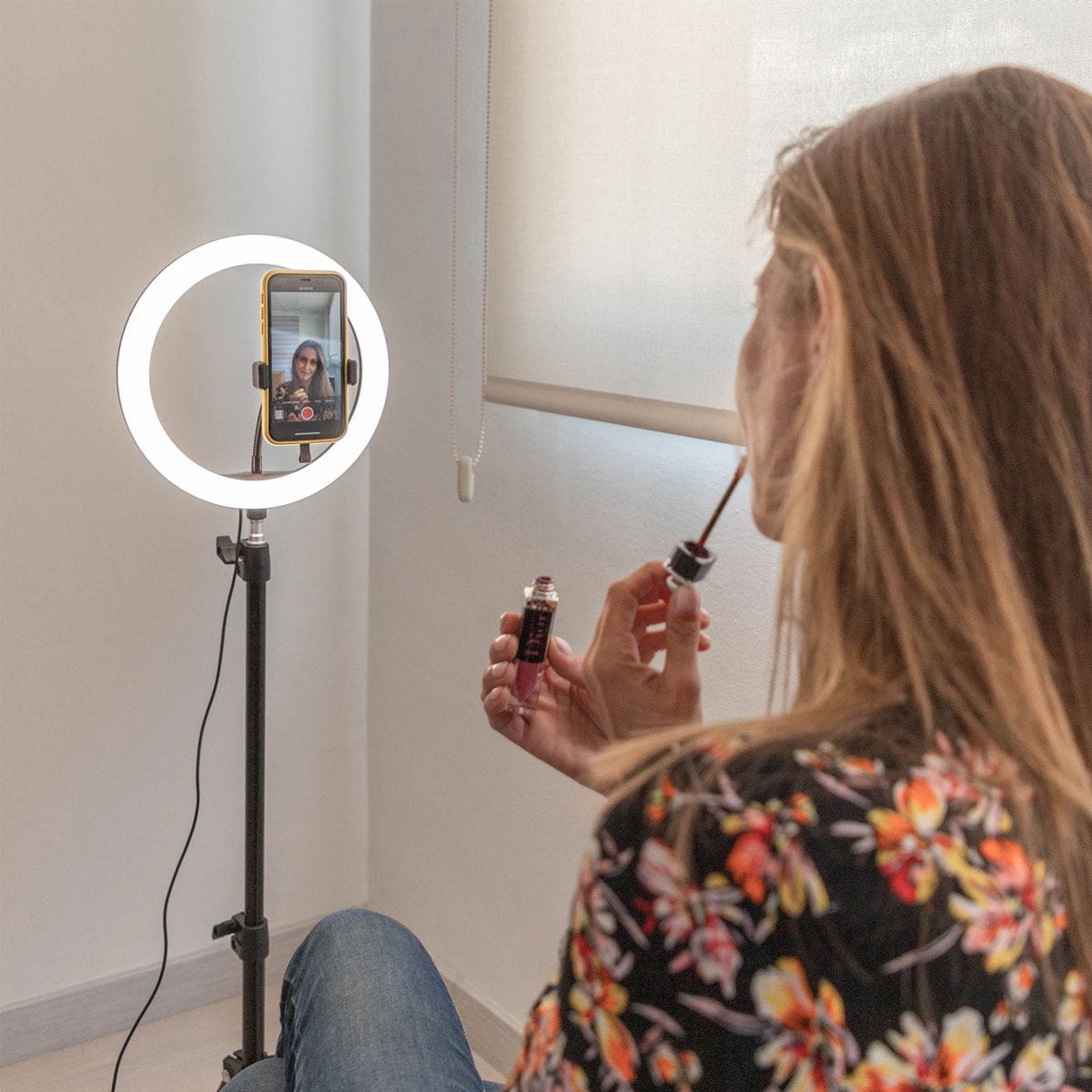 Kit Studio Live Max Círculo Led com Tripé Chão 1,60 m para Smartphone 10