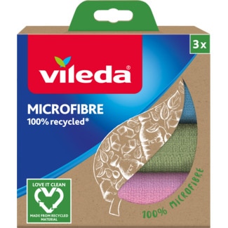 Pano Microfibras 100% Reciclado embalagem 3 unidades - Vileda