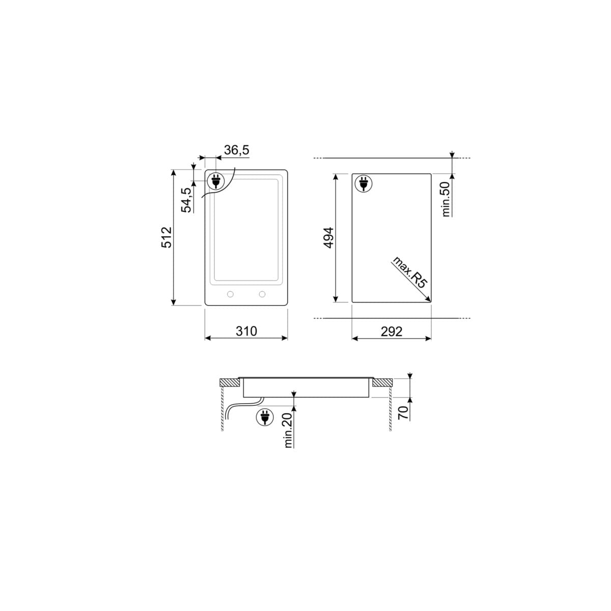 Placa modular Teppan Yaki Smeg  - PGF30T-1 Acero Inox-2