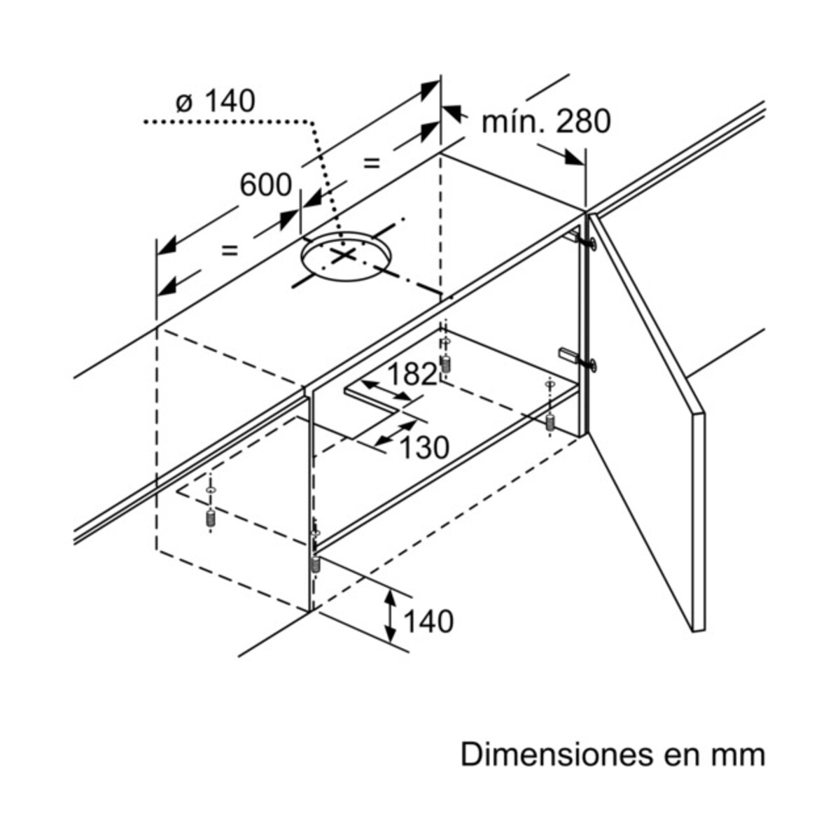 Exaustor Telescópico Encastrável Balay 3BT262MX de 3 velocidades e 60 cm - Metálico Prateado Metálico-3