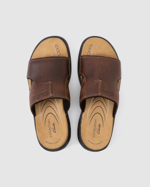 Sandalias de hombre Clarks de piel marrón · Clarks · El Corte Inglés