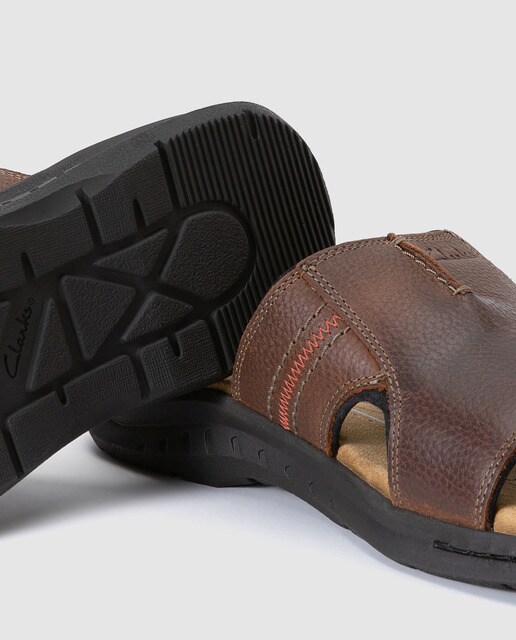 Sandalias de hombre Clarks de piel marrón · Clarks · El Corte Inglés