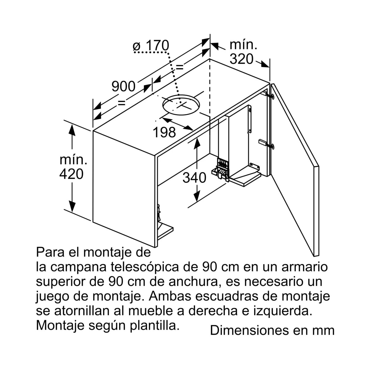 Exaustor Telescópico Encastrável Bosch Série 8 DFS097K51 com 5 Velocidades e de 90 cm - Inox Aço inoxidável-6