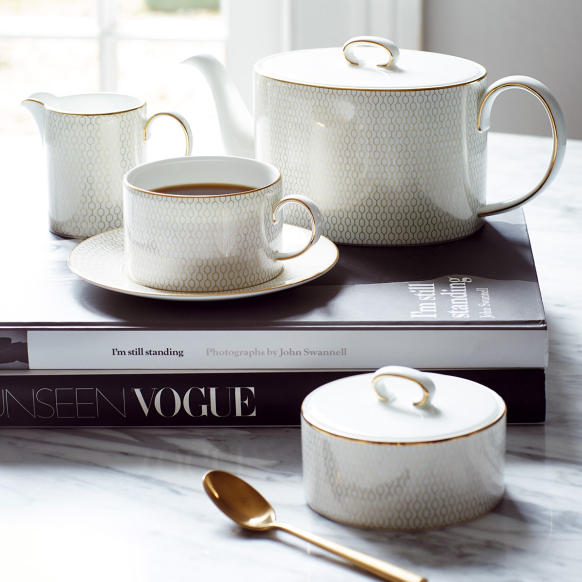 Conjunto de açucareiro e leiteira Arris Branco-4