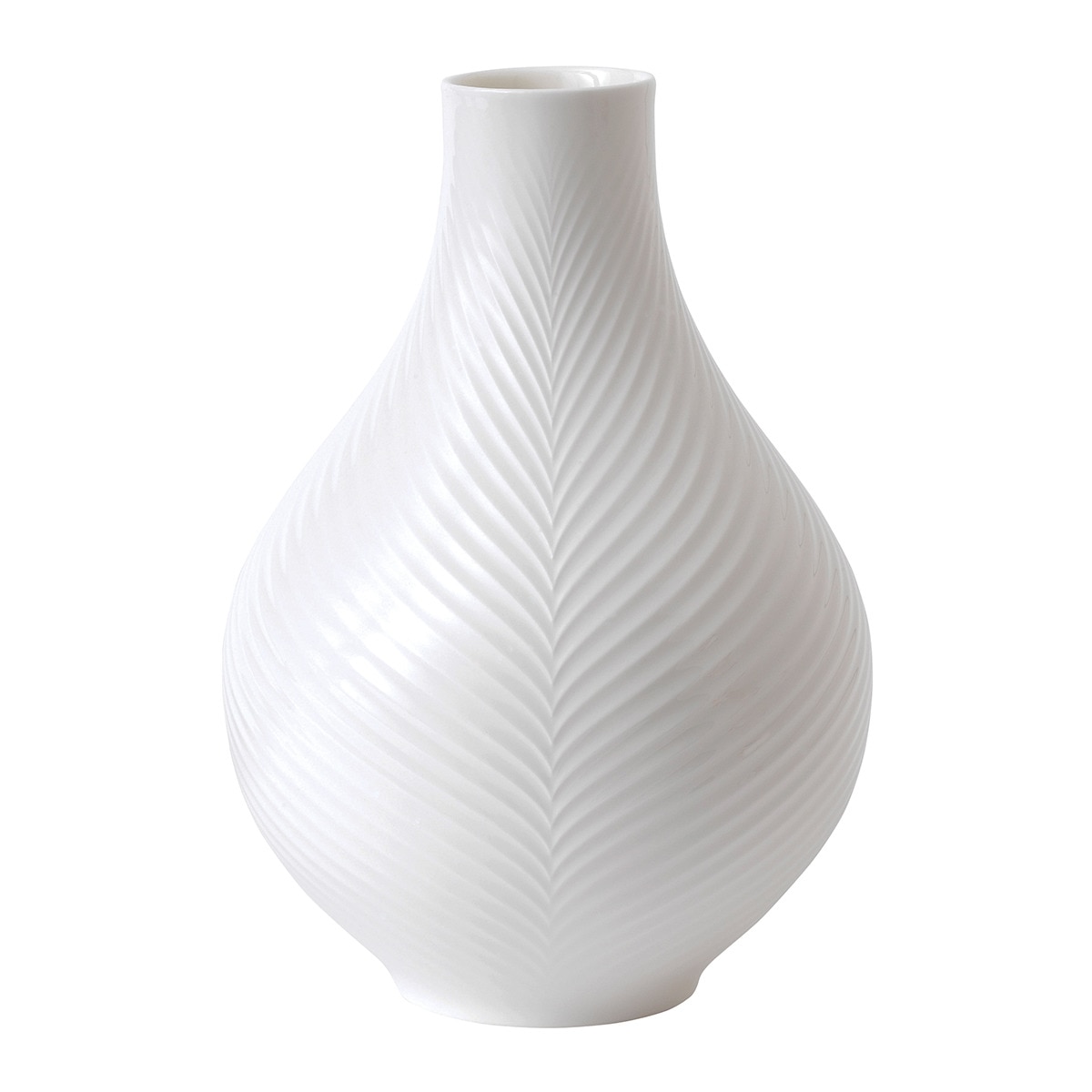 Floreiro decorativo boca estreita White Folia Branco-1