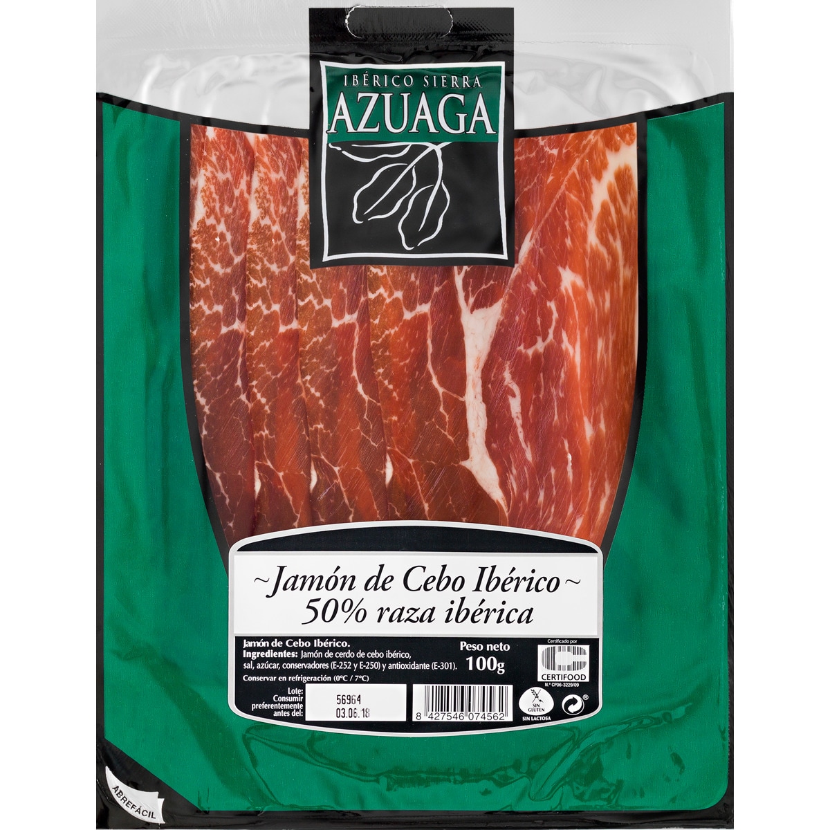 Presunto Ibérico em Fatias embalagem 100 g