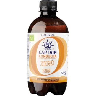 Bebida de Chá Fermentado de Gengibre e Limão Zero Açúcar Biológica embalagem 400 ml - Captain Kombucha