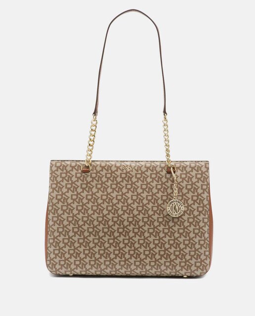 Bolso shopper DKNY con estampado de logos en tonos marrones · DKNY · El  Corte Inglés