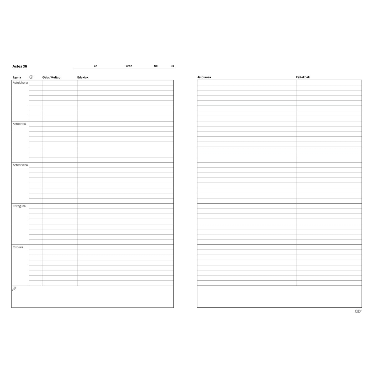 Caderno Memo-Notas Vermelho Euskera 3