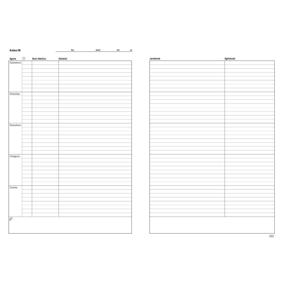 Caderno Memo-Notas Vermelho Euskera 3