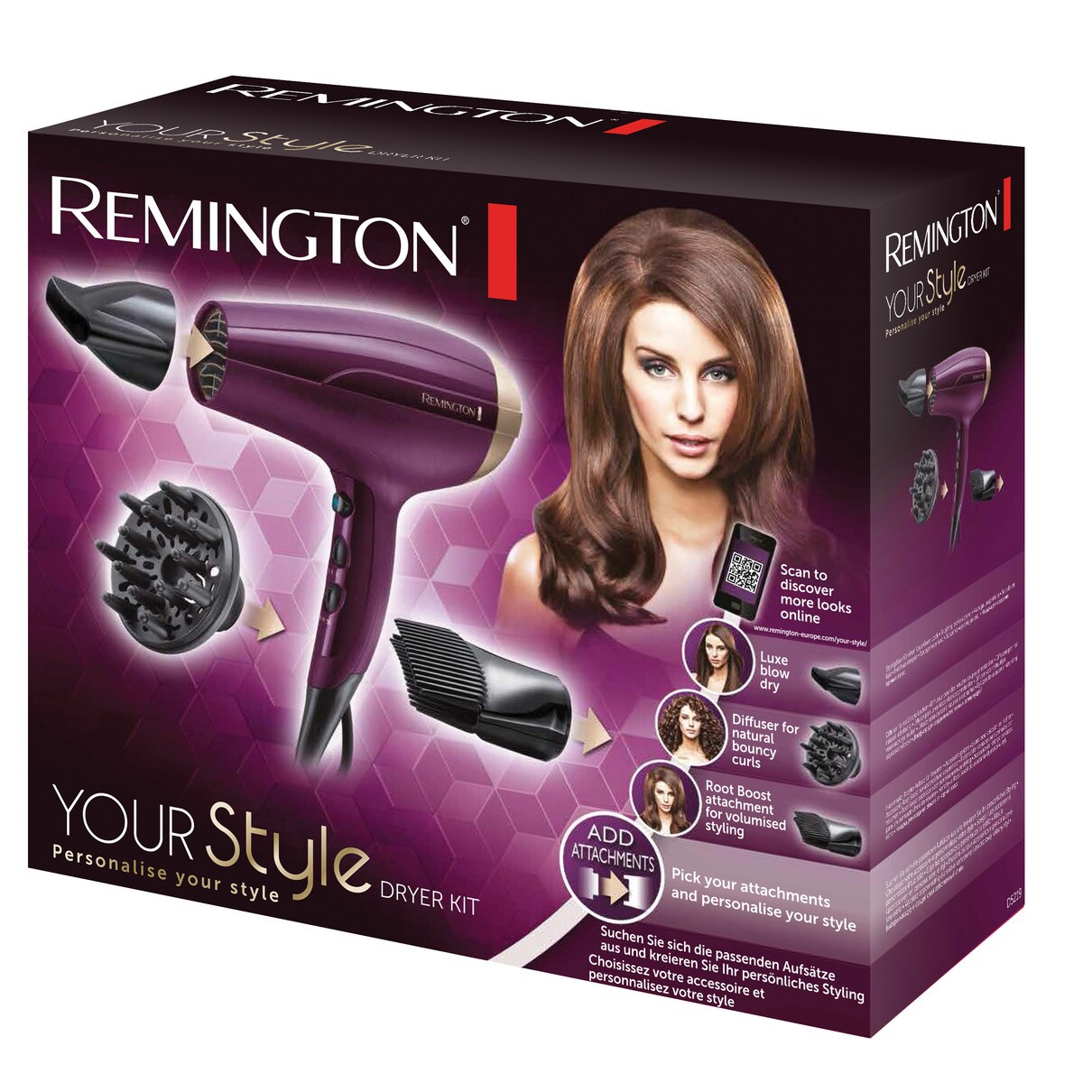 Secador de pelo Remington con tecnología iónica Púrpura-5