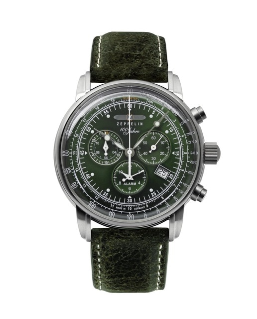 Imagem 0 de Relógio Cronógrafo 100 Years 8680-4 Bracelete Pele verde Zeppelin
