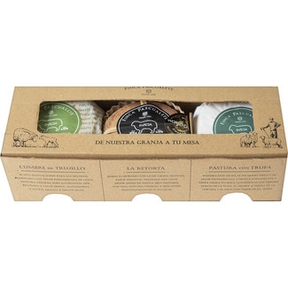 queso de oveja surtido mini tortas de Extremadura 3x150 g estuche 460 g - Finca Pascualete