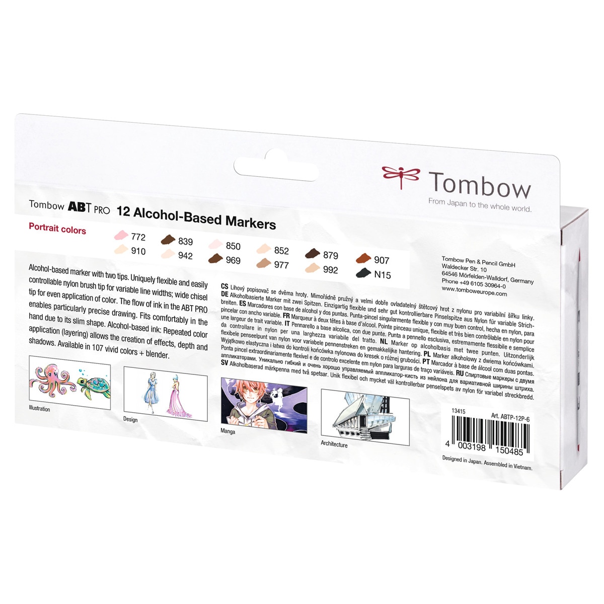 Estuche 12 Rotuladores ABT PRO Base Alcohol Tombow Colores Retratos Multicolor-2