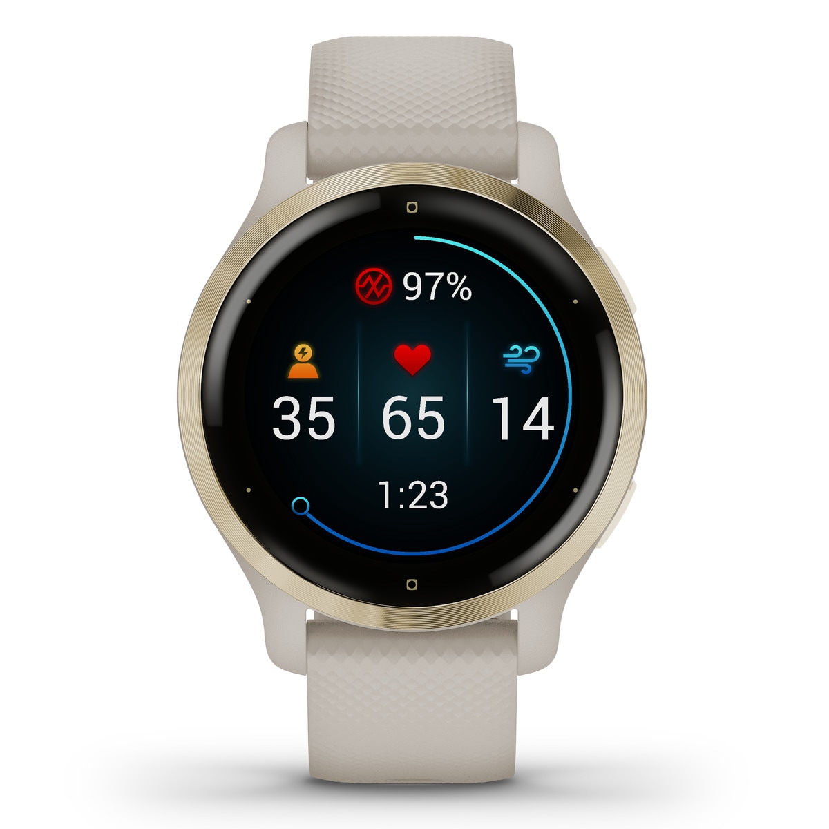 Relógio smartwatch Venu 2S Bege / Dourado-2