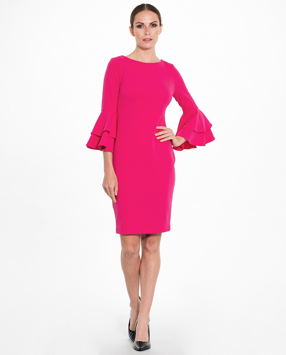Vestido manga larga con volante · Calvin Klein · El Corte Inglés