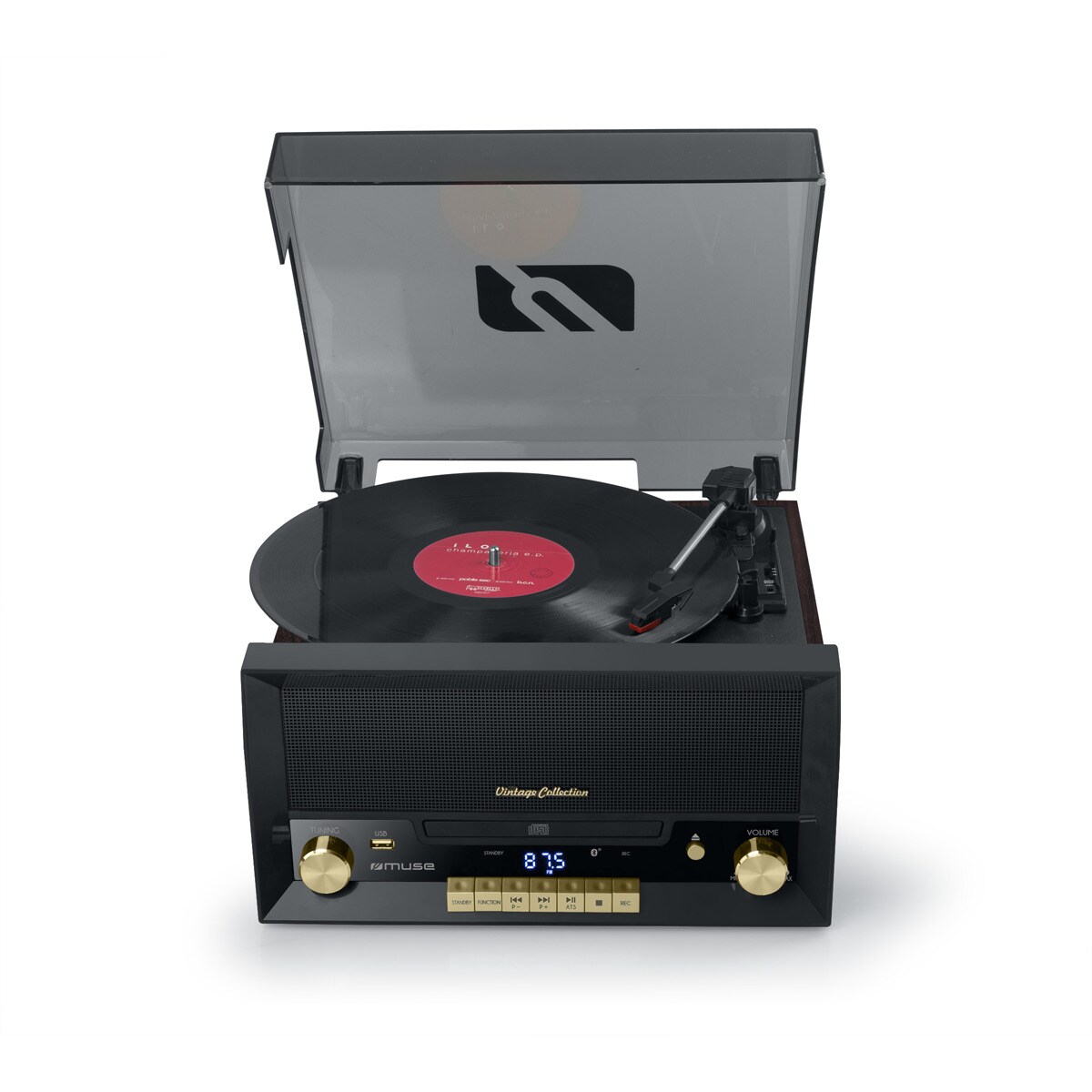 Tocadiscos Muse MT112W microsistema Negro-2