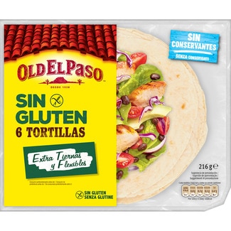 tortillas extra tiernas sin gluten 6 unidades envase 216 g - Old El Paso