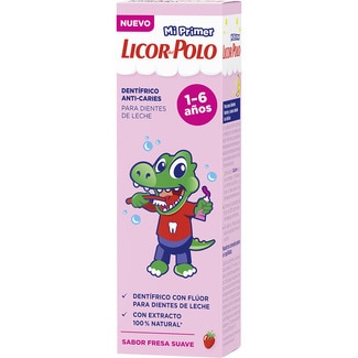 pasta de dientes de leche anti-caries sabor fresa suave de 1 a 6 años tubo 50 ml - Licor Del Polo
