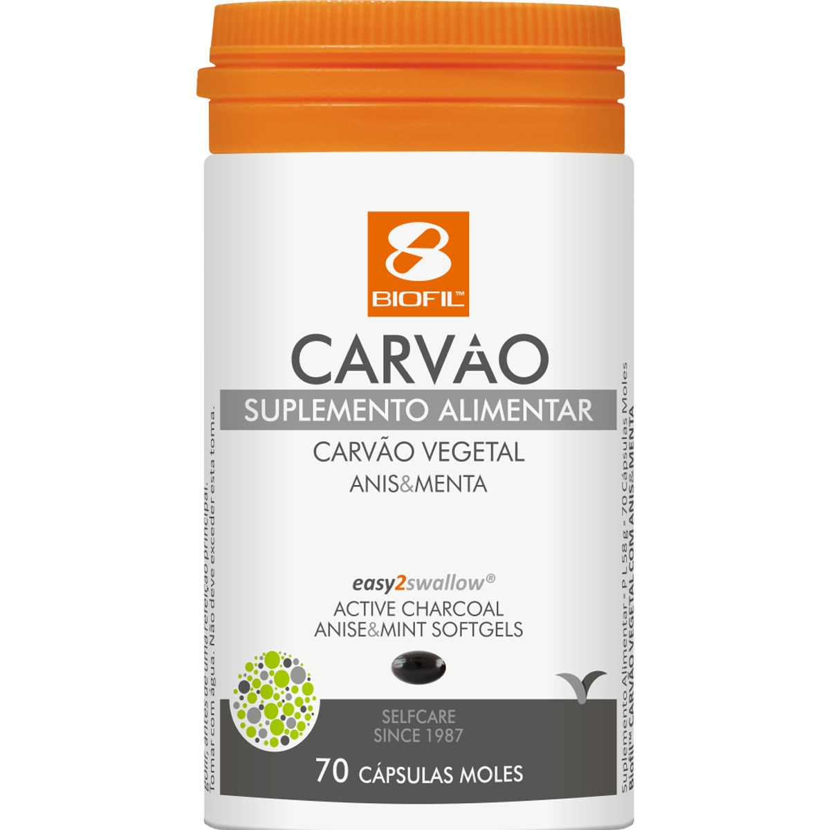 Carvão Vegetal Activo embalagem 70 cápsulas