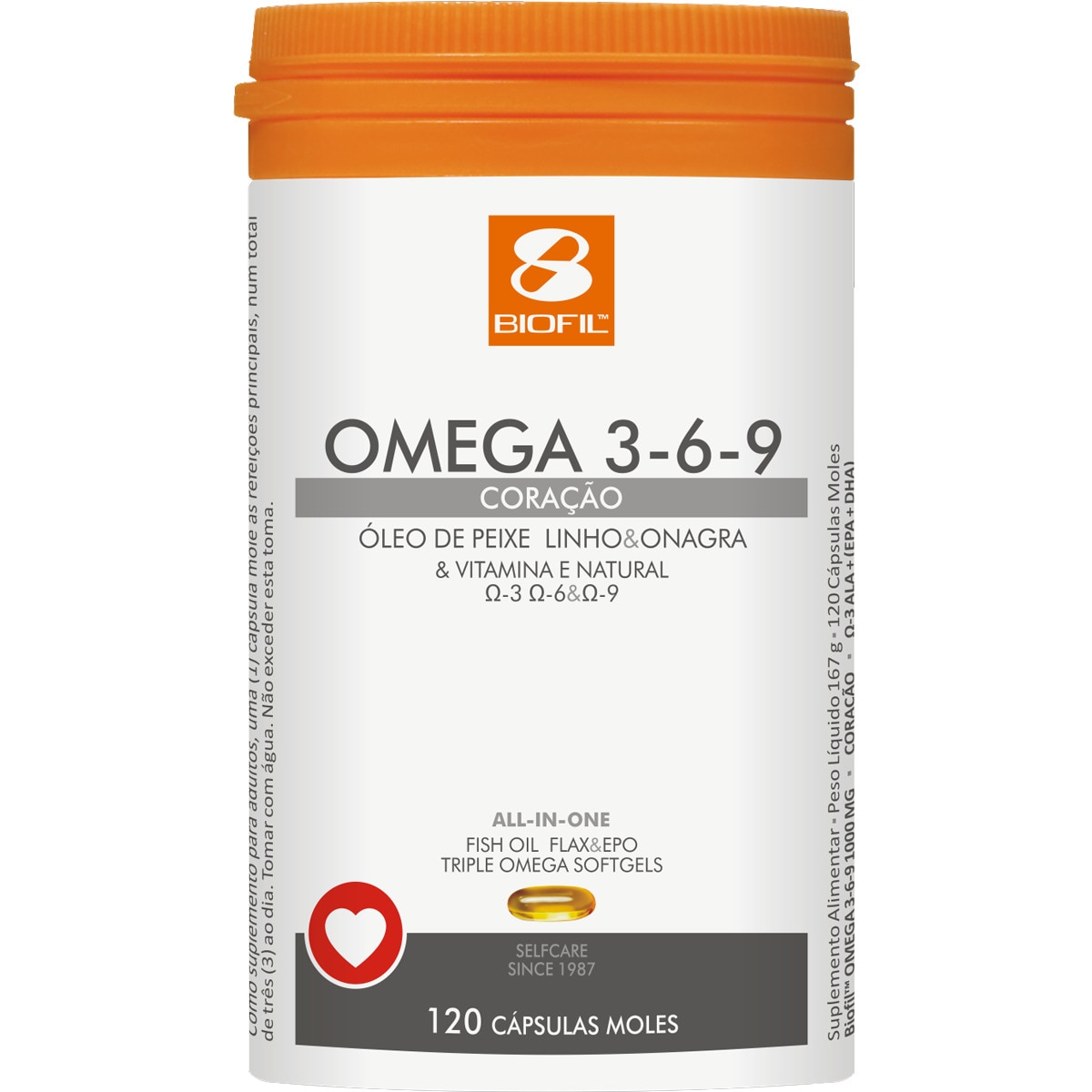 Ómega 3-6-9 Coração embalagem 120 cápsulas