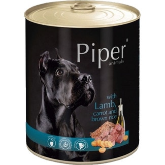 comida húmeda para perros con cordero, zanahoria y arroz integral lata 400 g - Piper