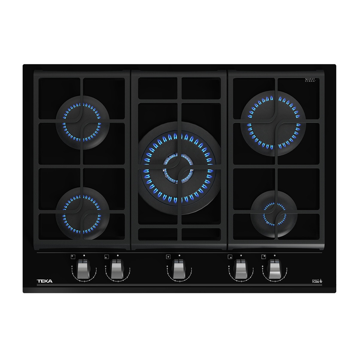 Placa gas Teka 5 quemadores - GZC75330XBN Negro-2