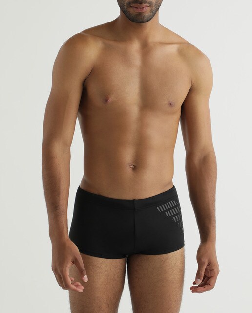 Bañador bóxer de hombre liso en color negro con logo lateral · Emporio  Armani · El Corte Inglés