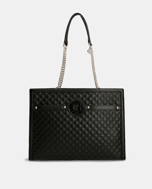 Bolso de hombro grande Guess acolchado en negro con asas de cadenas · Guess  · El Corte Inglés