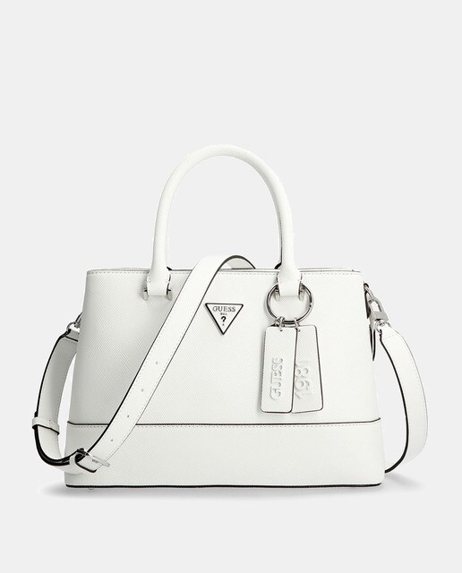 Bolso de mano Guess en blanco con efecto saffiano · Guess · El Corte Inglés