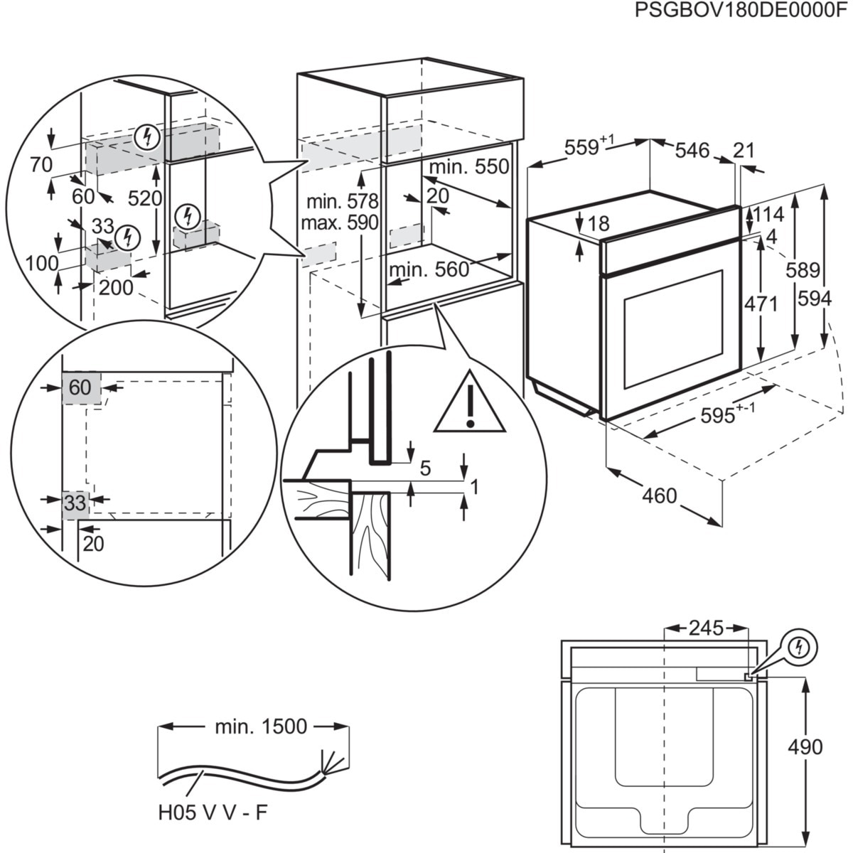 Horno multifunción AEG pirolítico - BPE535160B Negro-2