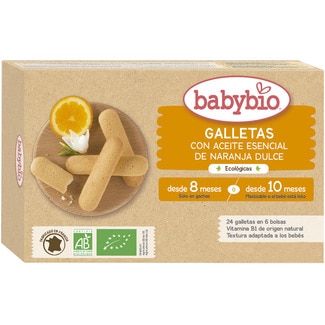 galletas con aceite esencial de naranja dulce ecológicas desde 8 meses con vitamina B1 envase 120 g - Babybio