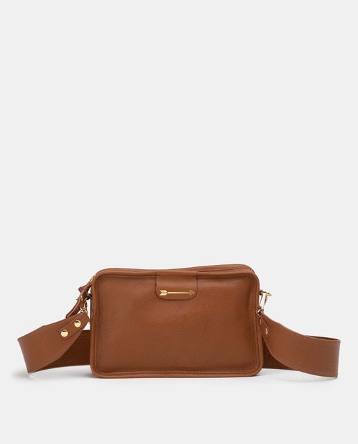 Bandolera pequeña de mujer Mercules Harvest de piel bovina en marrón con  aplique de flecha · Mercules · El Corte Inglés