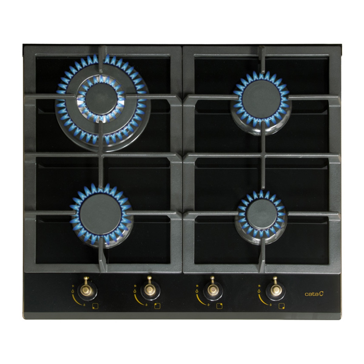Placa gas Cata 4 quemadores - RCI 631 BK Cristal negro-1