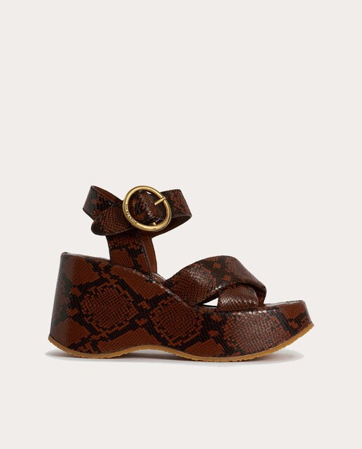 Sandalias de tacón Lyna de piel efecto serpiente · See By Chloé · El Corte  Inglés
