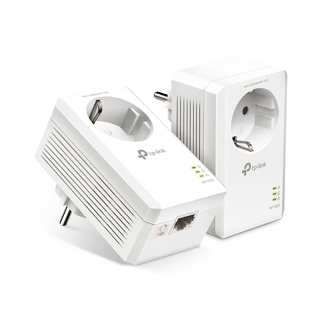 Imagem 0 de Powerline TP-Link AV1000 TL-PA7017P 1 Gigabit Port, 1000Mbps RJ45 c/Pass-Through (2 Uni.) - Branco