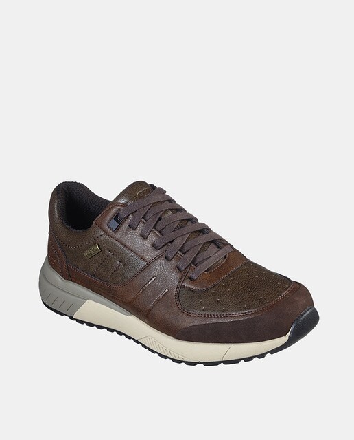 Zapatos de cordones de hombre Street fashion de piel marrón · Skechers · El  Corte Inglés