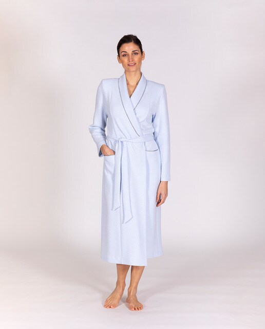 Bata de mujer en jacquard azul · Egatex · El Corte Inglés