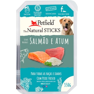 Snack para Cão Sticks de Salmão e Atum sem Glúten embalagem 350 g - Petfield