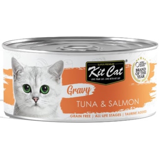 Comida Húmida para Gato de Atum e Salmão lata 70 g - Kit Cat Gravy