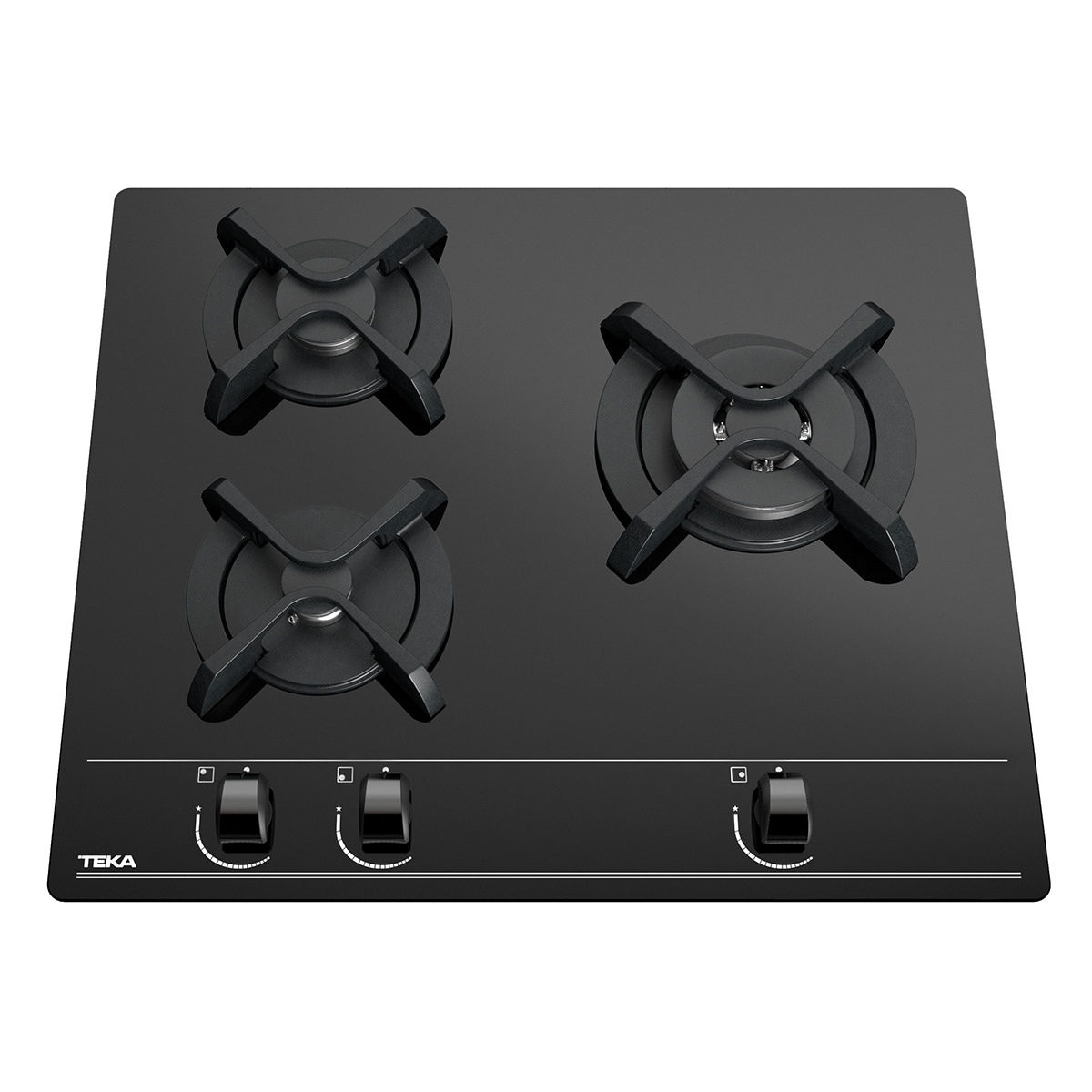 Placa gas Teka 3 quemadores - GBC 63010 KBB Negro-3