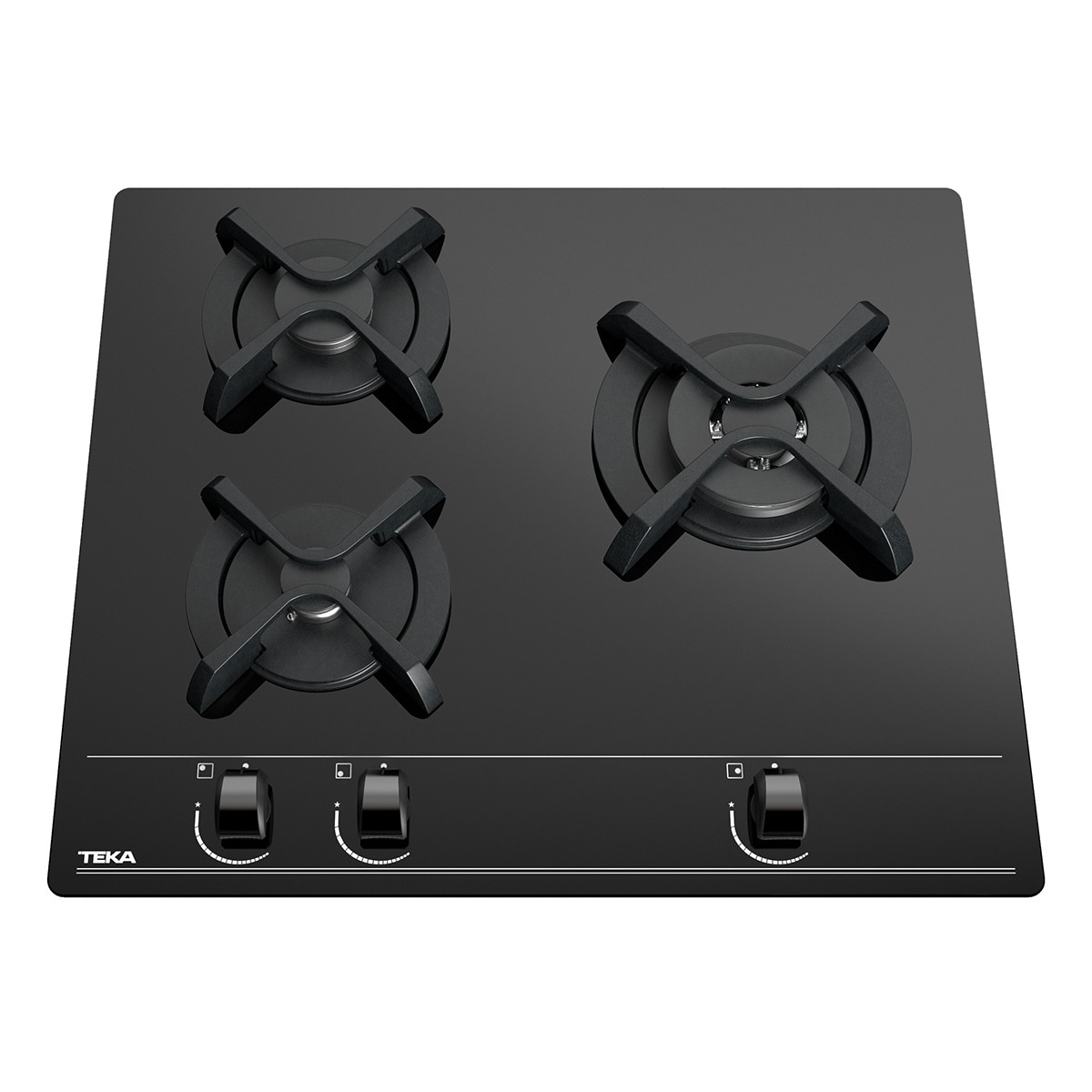 Placa gas Teka 3 quemadores - GBC 63010 KBN Negro-3